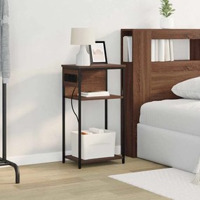 vidaXL Κομοδίνο Καφέ δρυς 41 x 28 x 76 εκ. Επεξεργασμένο ξύλο