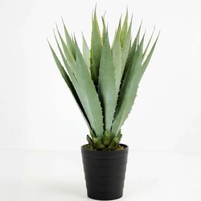 Τεχνητό Φυτό Agave 030829 58cm Green-Black Pvc,Τσιμέντο