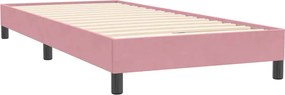vidaXL Κρεβάτι Boxspring με Στρώμα Ροζ 80x220 εκ. Βελούδινο