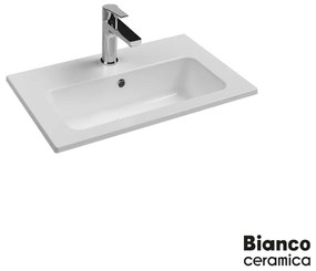 Bianco Ceramica Flat 36 Eπικαθήμενος Πορσελάνινος Νιπτήρας 60x36εκ Λευκό Γυαλιστερό