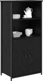 vidaXL Highboard Μαύρη Οξυά 62 x 36 x 121,5 εκ Επεξεργασμένο ξύλο
