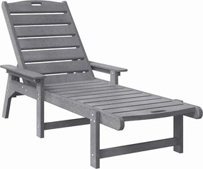 vidaXL Ξαπλώστρα 3 pcs Ανοιχτό γκρι Πολυαιθυλένιο