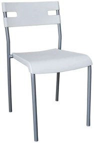 Καρέκλα Swift ΕΜ912,1 42x46x77cm Silver-White Μέταλλο,Πολυπροπυλένιο