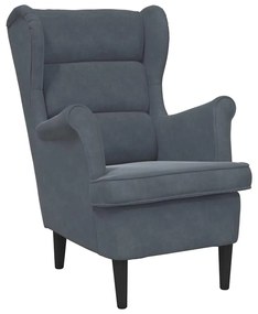 vidaXL Πολυθρόνα Σκούρο γκρι 71 x 92 x 91 εκ. Βελούδο