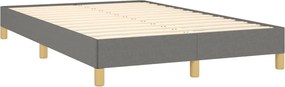 vidaXL Κρεβάτι Boxspring με Στρώμα Σκούρο Γκρι 120x190 εκ Υφασμάτινο