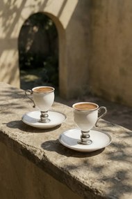 Stewehome Σετ πορσελάνινων φλιτζανιών καφέ για 2 άτομα λευκό Λευκό