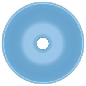 vidaXL Νιπτήρας Πολυτελής Στρογγυλός Γαλάζιο Ματ 40 x 15 εκ. Κεραμικός