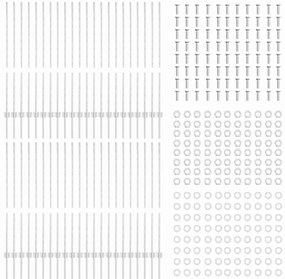 vidaXL Μεταλλικές Στήλες Φράχτη Ασημί 44 pcs Ασημί