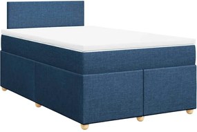 vidaXL Κρεβάτι Boxspring με Στρώμα Μπλε 120x190 εκ. Υφασμάτινο