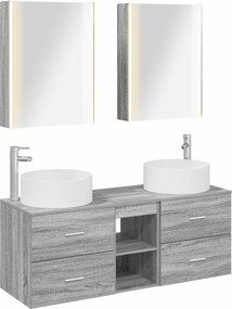 vidaXL Σετ Επίπλων Μπάνιου 5 pcs Γκρι Sonoma
