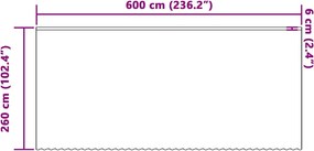 vidaXL Κουρτίνα Δαντέλας με κουρτίνες Λευκό 260 x 600 εκ Πολυεστέρας