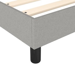 vidaXL Κρεβάτι Boxspring με Στρώμα Ανοιχτό Γκρι 100x200 εκ. Υφασμάτινο