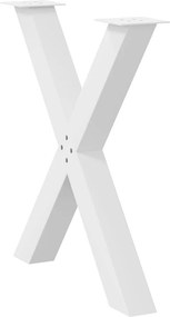vidaXL Πόδια Τραπεζαρίας σε Σχήμα Χ, 2 τεμ. Λευκά 70x(72-73) εκ. Ατσάλι