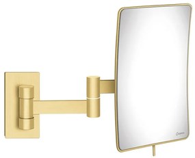 Επιτοίχιος Μεγεθυντικός Καθρέπτης x3 με Διπλό Βραχίονα Led 5w 220-240V Brushed Brass Sanco Led Cosmetic Mirrors MRLED-301-AB12