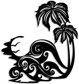 Διακοσμητικό Τοίχου Waves 891TNL3321 53x57cm Black Wallity Μέταλλο
