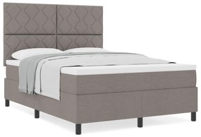vidaXL Κρεβάτι με Στρώμα Γκρι 140x190 cm Ύφασμα