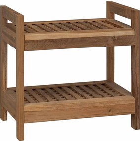 vidaXL Ράφι μπάνιου Φυσικό 45 x 30 x 45 εκ. Στερεό Ξύλο Τίκ
