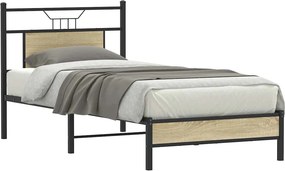 vidaXL Πλαίσιο Κρεβατιού Χωρ. Στρώμα Sonoma Δρυς 75x190εκ Επεξ. Ξύλο