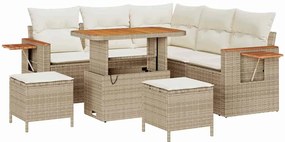 vidaXL Σετ Καναπέ Κήπου 8 pcs μπεζ και κρεμ 90 x 55 x 71 cm