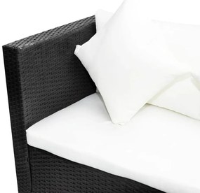 vidaXL Σαλόνι Κήπου 4 Τεμαχίων Μαύρο από Συνθετικό Ρατάν με Μαξιλάρια