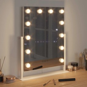 vidaXL Καθρέφτης Vanity LED Λευκό 44 x 10 x 53 εκ Γυαλί και Χάλυβας