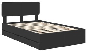 vidaXL Σκελετός Κρεβατιού Μαύρο 135 x 190 cm Μηχανήματος Ξύλο