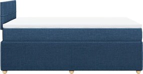 vidaXL Κρεβάτι Boxspring με Στρώμα Μπλε 120x190 εκ. Υφασμάτινο