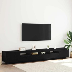 vidaXL Ντουλάπι TV με LED Φώτα Μαύρη Δρυς 260x35x40 εκ Επεξεργασμένο Ξύλο