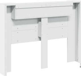 vidaXL Κεφαλάρι Ντουλάπι με LED με ράφι Λευκός 140 x 16,5 x 103,5 cm