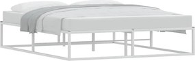 vidaXL Πλαίσιο κρεβατιού χωρίς στρώμα Λευκό 160x200 cm Μεταλλικό