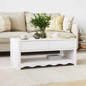 vidaXL Τραπεζάκι σαλονιού Λευκό 99 x 55 x 45 εκ. Μασίφ ξύλο πεύκου
