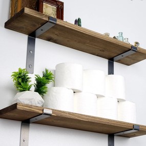 Ράφι Τοίχου Μαύρο / Καρυδί FLAUZAS 60x14x16