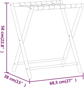 vidaXL Ράφι Αποσκευών 68,5 x 38 x 58 εκ. από Μπαμπού