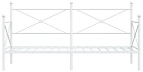 vidaXL Κρεβάτι ημέρας  χωρίς στρώμα Λευκό 75x190 cm Ατσάλι