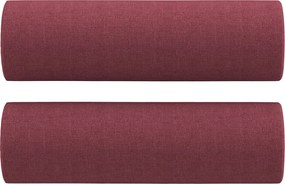 vidaXL Πολυθρόνες Σετ 3 Τεμαχίων Μπορντό από Ύφασμα με Μαξιλάρια