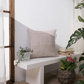 Μαξιλάρι Διακοσμητικό (Με Γέμιση) Belluno 02 Beige Teoran 43X43 Βαμβάκι-Πολυέστερ