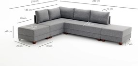 Corner Sofa-Bed Fly Left - Cream Cream