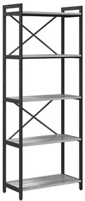 vidaXL Βιβλιοθήκη Γκρι sonoma 60 x 30 x 153 εκ Επεξεργασμένο ξύλο