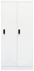 vidaXL Ντουλάπα Λευκή 80 x 50 x 180 εκ. από Χάλυβα