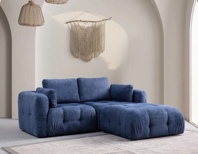 Corner Sofa Amaris 2 Seater With Pouffe - Navy Blue Navy Blue