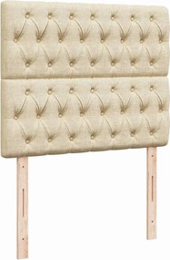 vidaXL Κρεβάτι Boxspring με Στρώμα Κρεμ 120x190 εκ. Υφασμάτινο