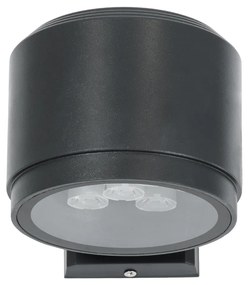 GloboStar WALLLIGHT-GONA 90484 Φωτιστικό Τοίχου - Απλίκα LED 24W 2280lm 5° DC 24V Αδιάβροχο IP67 Μ13 x Π16.5 x Υ5cm Φυσικό Λευκό 4500K - Γκρι Ανθρακί - 3 Years Warranty