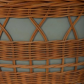 Τραπεζάκι σαλονιού VILHENA Fiber Cement Πράσινο και Rattan Φυσικό Φ56x47Υεκ. 56x56x47 εκ.
