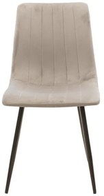 Καρέκλα Noor γκρι βελούδο-πόδι μαύρο μέταλλο 44x55x86εκ 44x55x86 εκ.