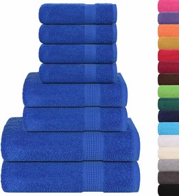 vidaXL Σετ Πετσετών 8 Τεμαχίων FROGN Μπλε 360 γρ./μ²