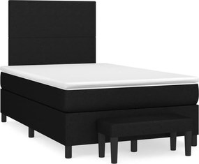 vidaXL Κρεβάτι Boxspring με Στρώμα Μαύρο 120x200 εκ. Υφασμάτινο