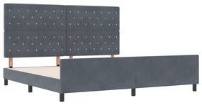 vidaXL Κρεβάτι Γκρι Σκούρο 200x200 εκ Βελούδο