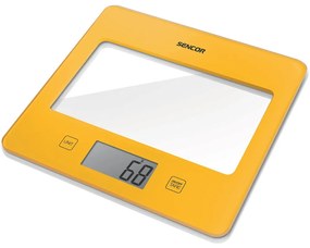 Ζυγαριά Κουζίνας 5kg UltraSlim Glass Sencor SKS 5036YL Κίτρινο