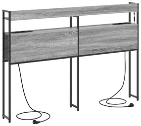 vidaXL Κεφαλάρι με ράφι Γκρι sonoma 120 cm Επεξεργασμένο ξύλο