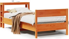 vidaXL Σκελετός Κρεβ. Χωρίς Στρώμα Καφέ Κεριού 75x190 εκ Μασίφ Πεύκο